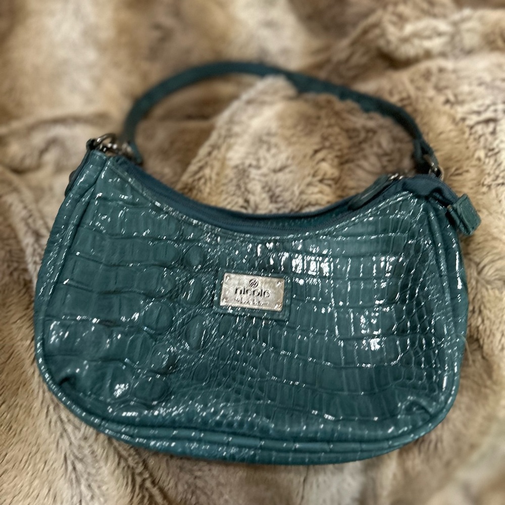 Nicole by Nicole Miller Blue Textured Shoulder Bag